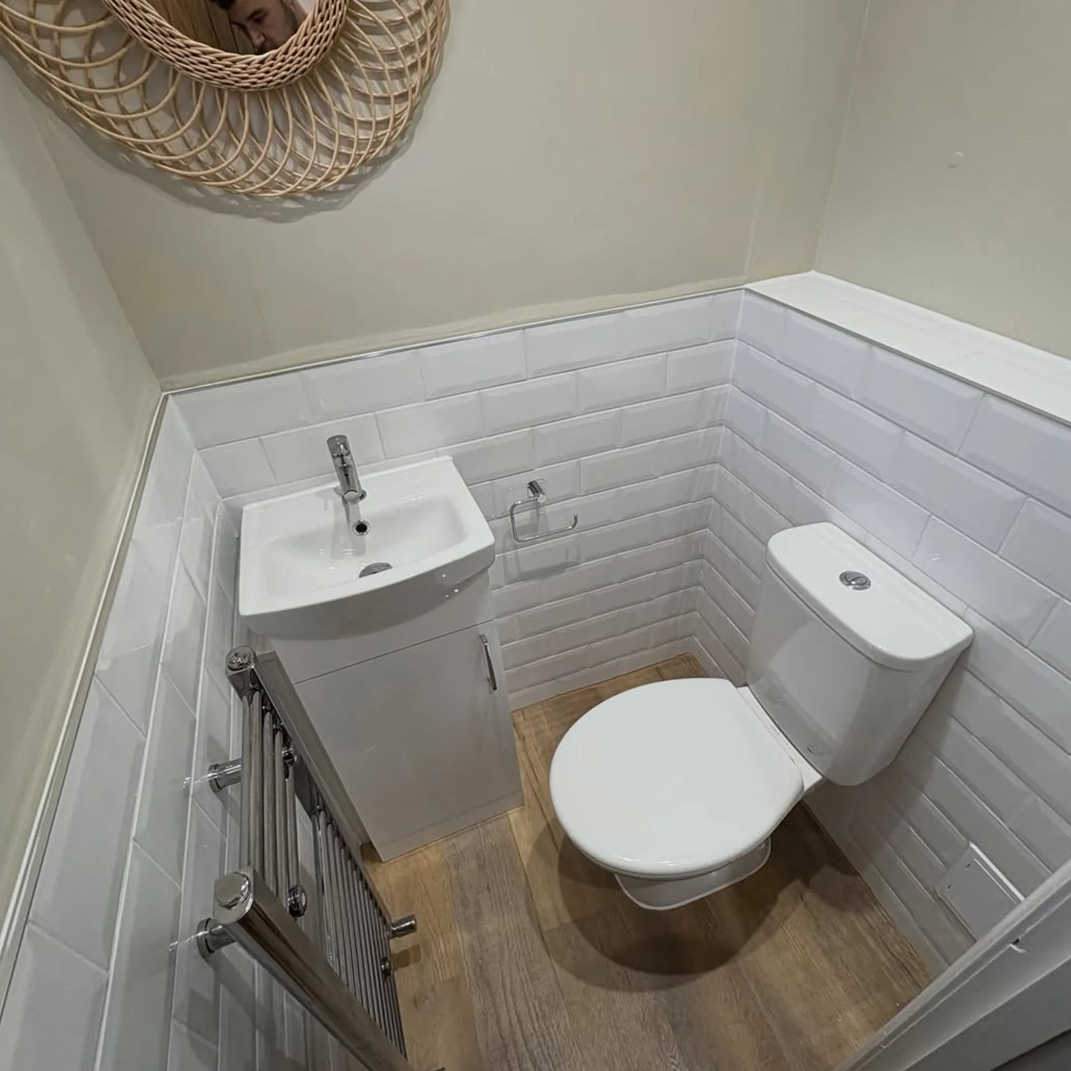 clean bathroom plumbing installation